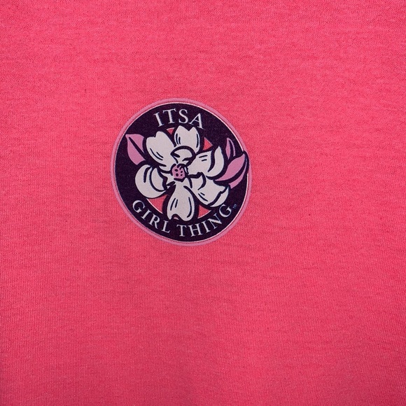 Itsa Girl Thing Pink Living On A Prayer Graphic T Shirt Size youth Large - Picture 4 of 7